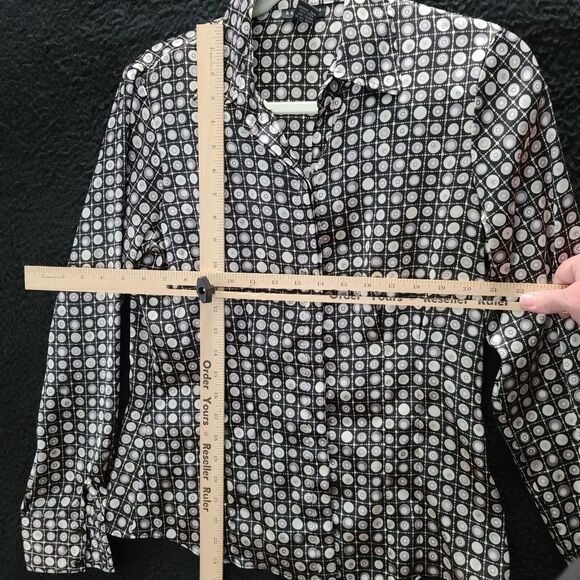 Rafaella Womens Button Down Blouse Multi-Color Size 6 100% Polyester Long Sleeve - Picture 4 of 12